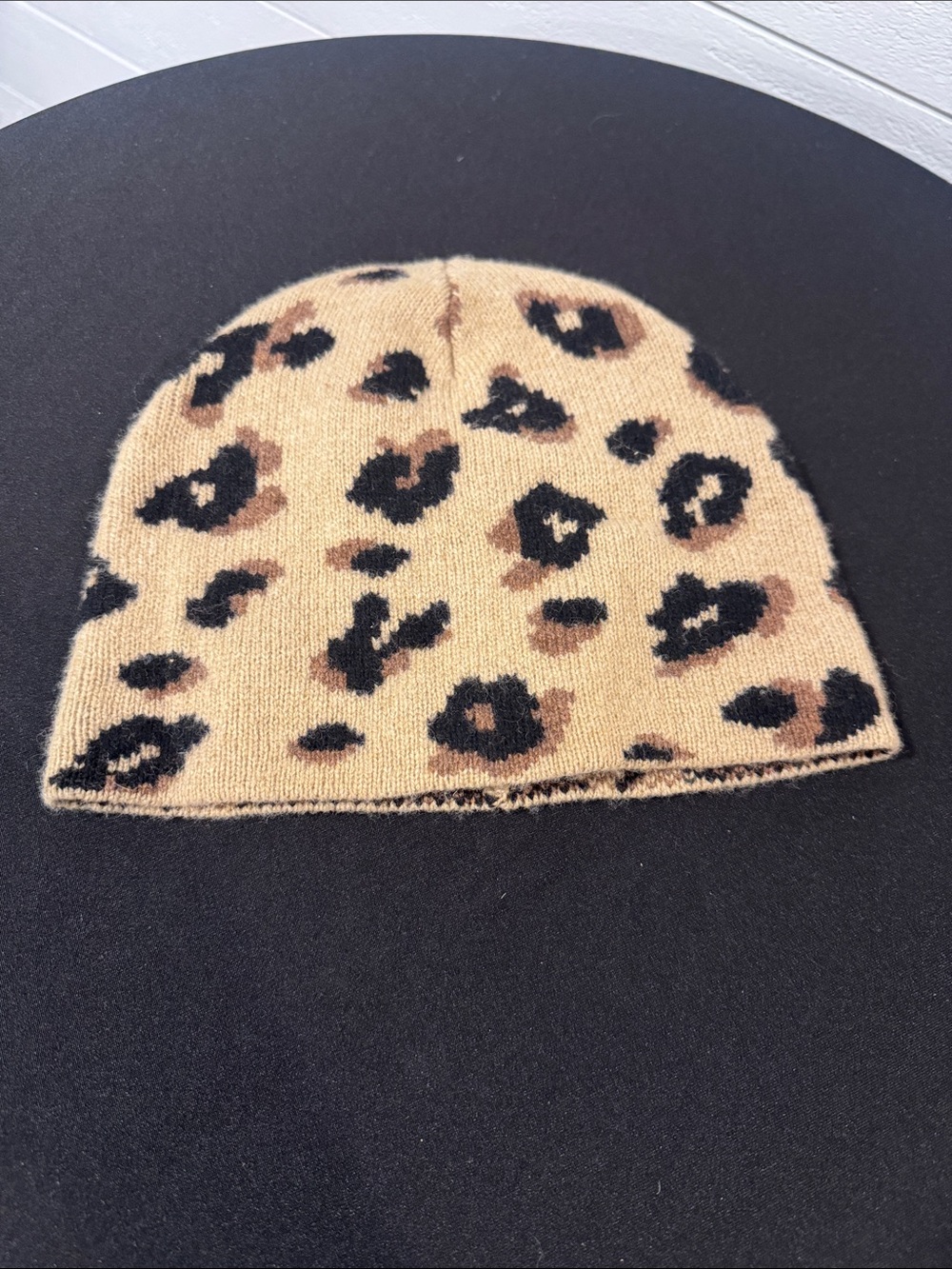 MADEWELL Leopard Print Knit Beanie - Tan- ONE SIZE